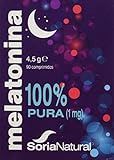 SoriaNatural - Melatonina - Complemento alimenticio - Regulacion del sueño, insomnio - 90 comprimidos - Jet-lag