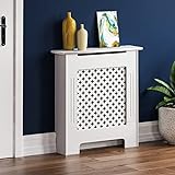 Home Discount - Mueble para radiador Oxford, Color Blanco, diseño Tradicional Pintado de MDF, tamaño pequeño