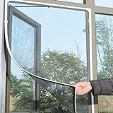 LINSUNG Mosquiteras 1.3 * 1.5 m ventana de arena a prueba de polvo mosquitera voladora kit de mosquitera ventana mosquitera 1pc ventana de pantalla de velcro ventana de pantalla autoadhesiva Black